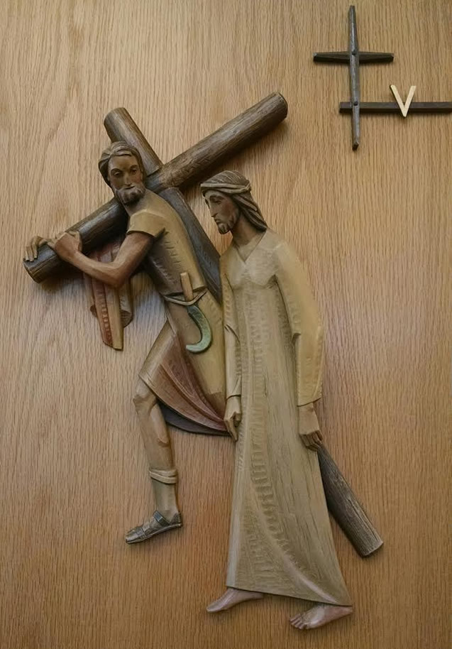 Fifth Station: Simon helps carry the cross
