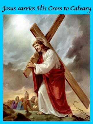 Jessus carries his cross
