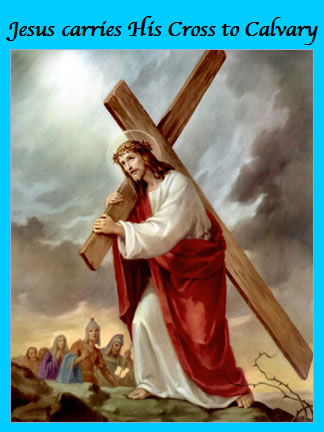 Jessus carries his cross
